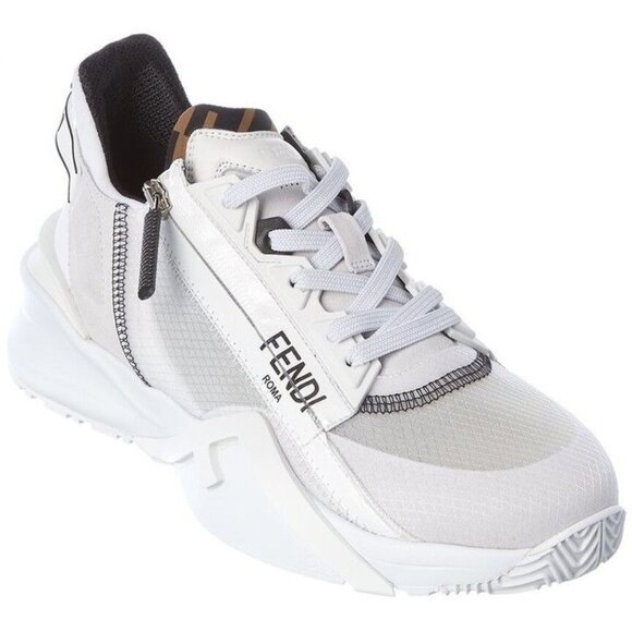Fendi Flow Suede Sneakers in White - Picture 1 of 9